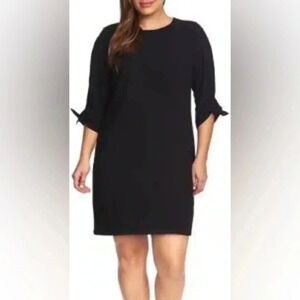CeCe Dress Black Tie Sleeve Shift Size 8